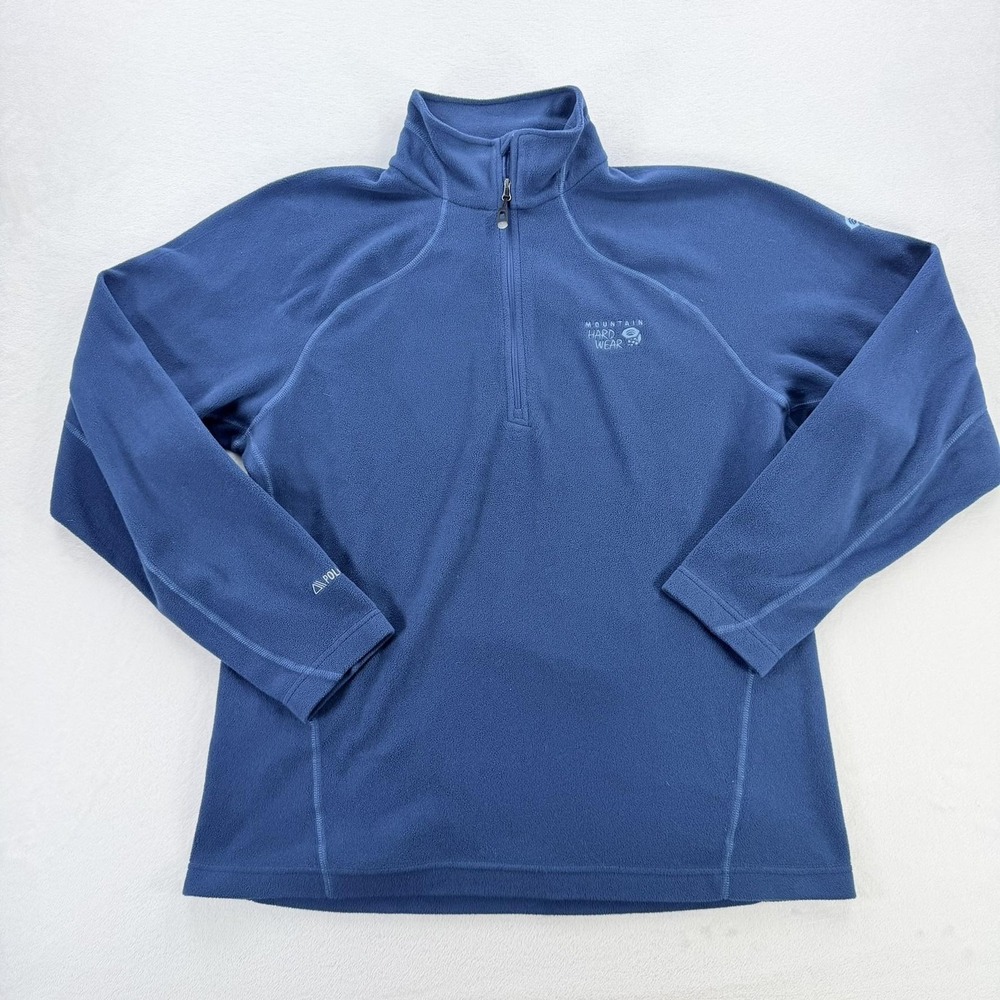 Mountain Hardwear Sweatshirt Mens XL Blue 1/4 Zip Fleece Pullover Hiking